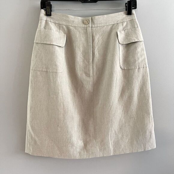 VTG Ann Taylor LOFT Linen Blend Cargo Skirt || SZ 8 - Picture 1 of 6
